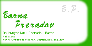 barna preradov business card